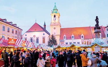 Christmas market on the Main square in Bratislava
